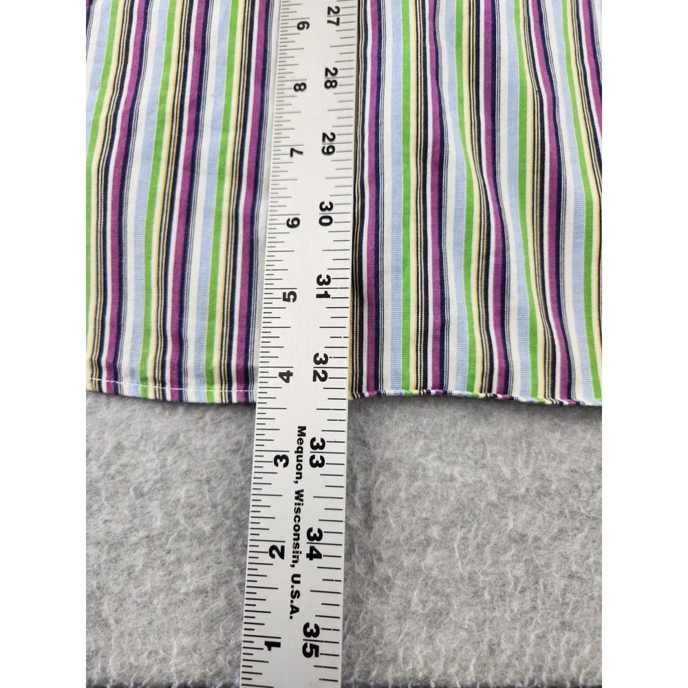 Vintage‎ Polo Ralph Lauren 17.5 XL Bright Shirt Striped Oxford Shirt Spring!